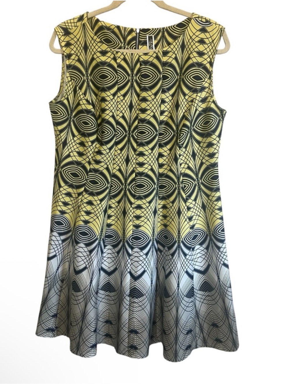 Julian Taylor New York Fit Flare Abstract Print midi Dress Plus Size 20W New